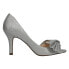Фото #1 товара Nina Fay Glitter Peep Toe Evening Pumps Womens Silver Dress Casual FAY-SIL