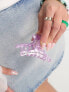 SUI AVA helen wrapped big diamante hair claw clip in lilac