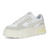 Фото #4 товара Puma Mayze Stack Luxe Lace Up Platform Womens Grey, White Sneakers Casual Shoes
