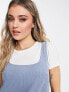 ASOS DESIGN a-line cord pinny dress in blue