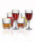 Pleat Gold Rim Double Old-Fashioned Glasses, Set of 4