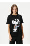 U Yaka Siyah Kadın T-Shirt 4SAL10025IK