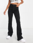 Фото #8 товара Pieces Petite Peggy high waisted flare jeans in black