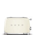 Фото #1 товара SMEG toaster TSF01CREU (Cream) - 2 slice(s) - Cream - Steel - Buttons - Level - Rotary - China - 950 W