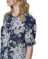 Women's Floral Cuffed Puff-Sleeve Blouse