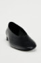Фото #8 товара Черные кожаные балетки на низком каблуке ZARA