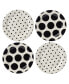Фото #1 товара on the Dot Assorted Accent Plates 4 Piece Set, Service for 4