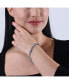 ფოტო #3 პროდუქტის Sterling Silver Women's Link Bracelet Oval Blue Turquoise Gemstone Size Small - Large