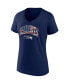 ფოტო #3 პროდუქტის Women's College Navy Seattle Seahawks Team Banner Wave V-Neck T-shirt