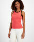 Фото #1 товара Women's Contrast Trim Sleeveless Halter Sweater