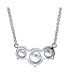 ფოტო #5 პროდუქტის Bridal Classic Delicate Solitaire Cubic Zirconia AAA CZ 2CTW Three Stone Past Present Future Necklace For Women Teens Prom