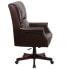 High Back Pillow Back Brown Leather Executive Swivel Chair With Arms