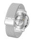 ფოტო #4 პროდუქტის Sunray White Dial with Silver Tone Steel and Silver Tone Steel Mesh Watch 44 mm