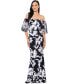 Фото #1 товара Women's Floral-Print Off-The-Shoulder Gown