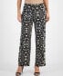 Фото #1 товара Petite Printed Knit Wide-Leg Pull-On Pants, Created for Macy's