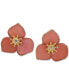 Фото #1 товара Gold-Tone Pavé Color Flower Button Earrings