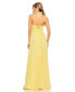 Фото #2 товара Women's Ruched Halter Strap Keyhole Chiffon Gown