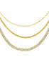 ფოტო #1 პროდუქტის Gold Adjustable Valentina, Herringbone and 8mm Crystal Curb Chain Necklace Set