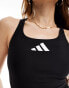 adidas Swim 3 bar swimsuit in black