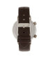 Quartz The 3300 Grey Case, Genuine Dark Brown Leather Watch 43mm