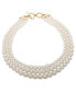 Фото #1 товара Three Row Gradulated Pearl Collar Necklace, 18.5"