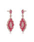 Фото #2 товара 18K Rose Gold Plated Clear and Red Cubic Zirconia Accent Dangle Earrings