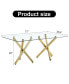 Фото #7 товара Modern Glass Dining Table for 6-8 with Golden Metal Legs