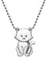 Фото #1 товара Alex Woo kitten 16" Pendant Necklace in Sterling Silver