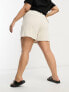 Фото #3 товара ASOS DESIGN Curve dad short with linen in stone