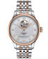 ფოტო #1 პროდუქტის Men's Swiss Automatic Le Locle Powermatic 80 Open Heart Two Tone Stainless Steel Bracelet Watch 39mm