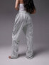 Фото #5 товара Topshop pull on towelling stripe wide leg trouser in white