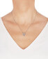 Macy's diamond Double Heart Pendant Necklace (1/4 ct. t.w.) in Sterling Silver, 16"+ 2" extender