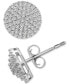 ფოტო #1 პროდუქტის Diamond Circle Stud Earrings (1 ct. t.w.) in 14k White Gold, Created for Macy's