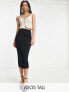 Фото #1 товара ASOS DESIGN Tall high waist midi pencil skirt in black