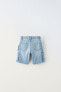Фото #3 товара Multi-pocket denim bermuda shorts ZARA