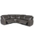 Фото #3 товара CLOSEOUT! Blairemoore 5-Pc. Leather L Sectional with 1 USB Console and 2 Power Recliners, Created for Macy's