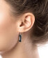 Rectangular Crystal Drop Earrings in Silver-Plate