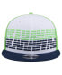 Фото #2 товара Men's White/College Navy Seattle Seahawks Throwback Space 9FIFTY Snapback Hat