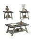 Contemporary 3-Piece Wood Shelf Coffee Table Set in Weathered Walnut and Gray