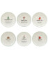 Christmas Fun Green Sayings 8.5" Dessert Plates Set of 6