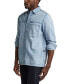 ფოტო #3 პროდუქტის Men's Straight Fit Sun Faded Denim Shirt