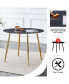 Фото #8 товара Modern Minimalist 40" Circular Dining Table, Faux Black Marble, Gold Legs