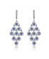 Фото #1 товара Cubic Zirconia Sterling Silver Rhodium Plated Sapphire Round Chandelier Earrings