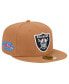 Men's Tan Las Vegas Raiders Color Pack 59FIFTY Fitted Hat with Side Patch Бежевый, 7 - фото #1