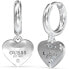 Фото #1 товара Серьги Guess Huggie Me Steel Heart Hoop