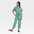 Фото #2 товара Women's Short Sleeve Linen Boilersuit - Universal Thread Green 8