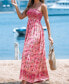 Women's Floral Print A-Line Maxi Beach Dress