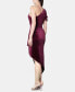 Brittany Xavier X Inspr Velvet One Shoulder Dress Berry XS