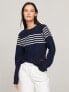 Embroidered Logo Stripe Sweatshirt