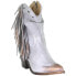 Фото #2 товара Circle G by Corral Fringe Studded Metallic Cowboy Booties Womens Grey Casual Boo